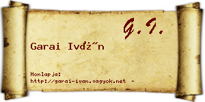 Garai Iván névjegykártya